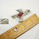 VIntage SIGNED deco carnelian jade sterling pin UNUSUAL shape
