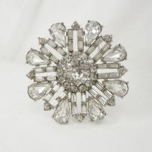 Vintage Rhinestone brooch unsigned WEISS PURE Glitz PURE brilliance