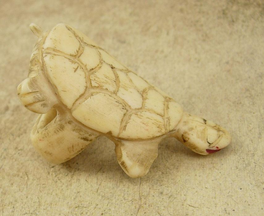 Primitive CARVED Figural RING Huge Old CHINESE Bizarre Turtle