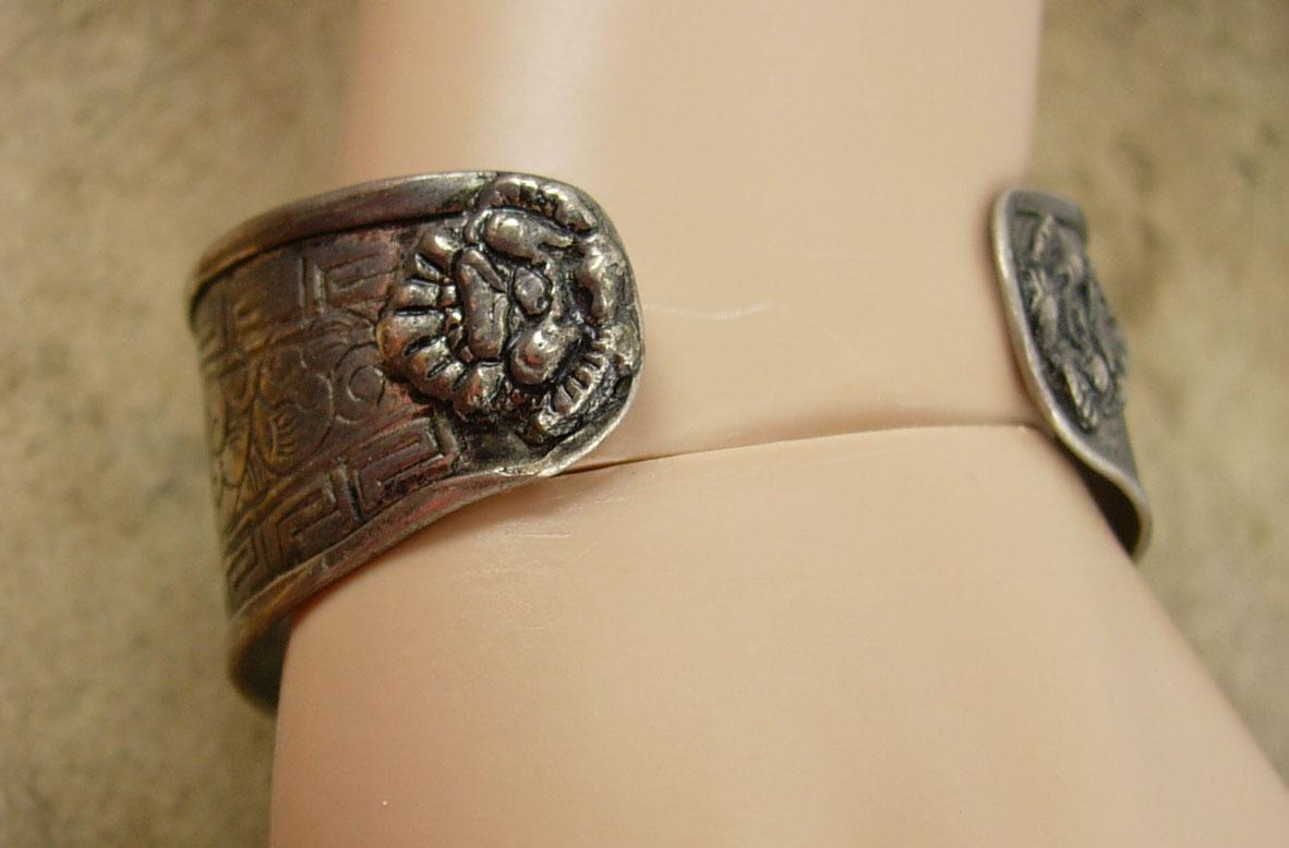 VIntage Gothic Relief DRAGON Cuff BRACELET Chinese bangle