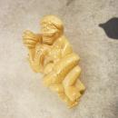 Vintage LARGE Dragon MONKEY Chinese Bead PENDANT hand carved netsuke