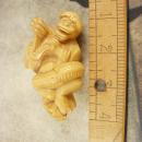 Vintage LARGE Dragon MONKEY Chinese Bead PENDANT hand carved netsuke
