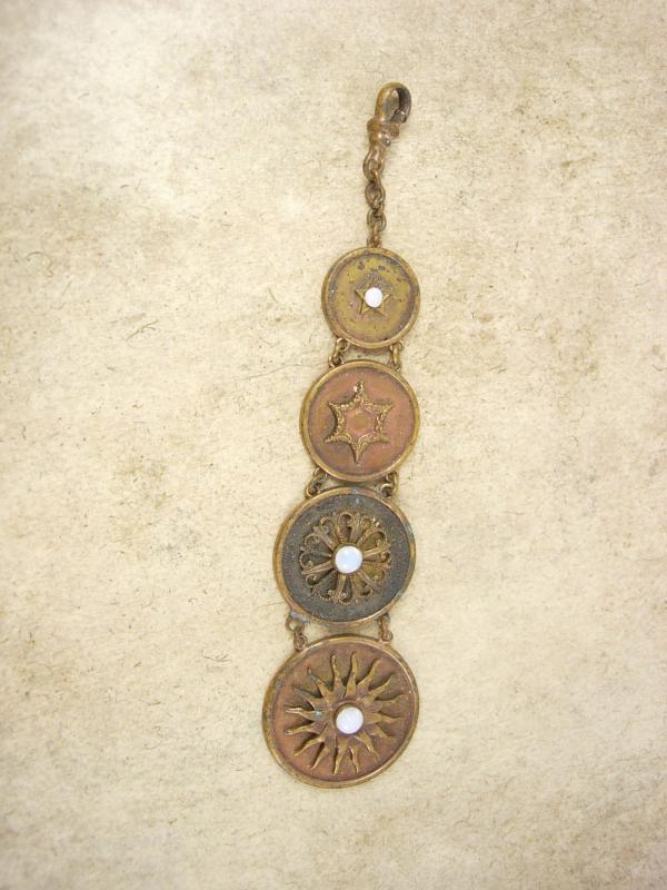Vintage Victorian Sun genuine OPAL FOb Chain Graduated watch FOB steampunk