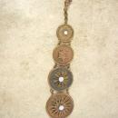Vintage Victorian Sun genuine OPAL FOb Chain Graduated watch FOB steampunk