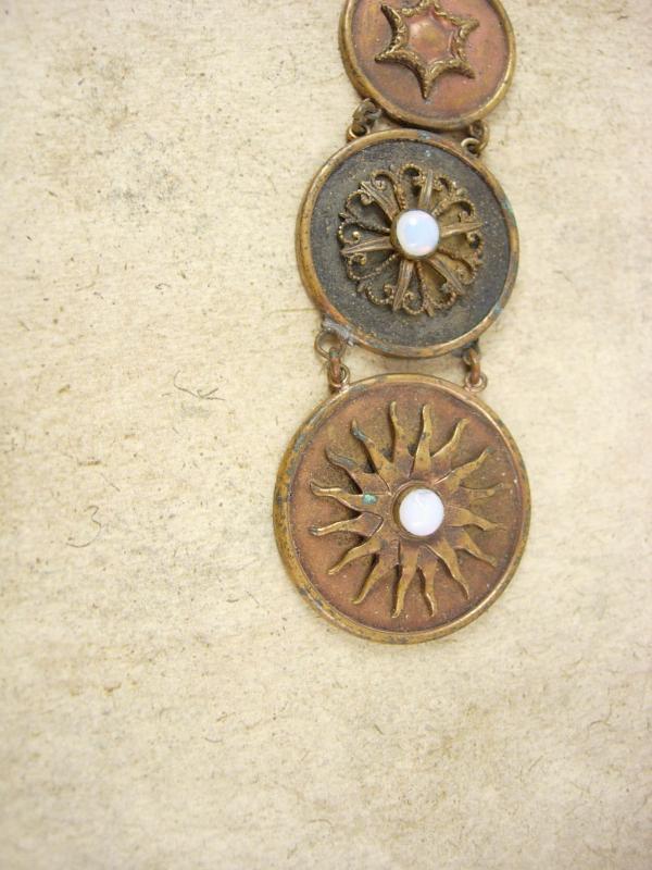 Vintage Victorian Sun genuine OPAL FOb Chain Graduated watch FOB steampunk