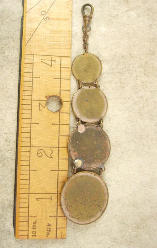 Vintage Victorian Sun genuine OPAL FOb Chain Graduated watch FOB steampunk