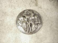 HUGE Vintage 1930s brooch NOUVEAU SILVER layered flower