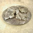 HUGE Vintage 1930s brooch NOUVEAU SILVER layered flower