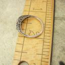 Vintage sterling DECO Ring Genuine Citrine 3/4 ct pierced metal filigree size 7