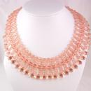 Vintage WW11 depression Necklace ROSE Czech Glass 600 Bead Collar Festoon SIGNED
