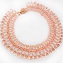 Vintage WW11 depression Necklace ROSE Czech Glass 600 Bead Collar Festoon SIGNED