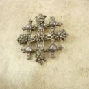 Antique Byzantine Cross Brooch SIGNED Etruscan sterling