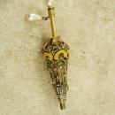vintage MINIATURE parasol Brooch enamel filigree victorian umbrella pin