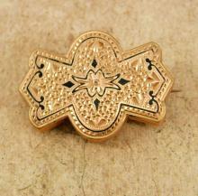 ANTIQUE 1870 10KT Victorian chatelaine brooch gold taille d epergne watch pin