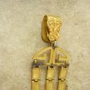 Antique fancy art deco Watch chain and fob seal greek key