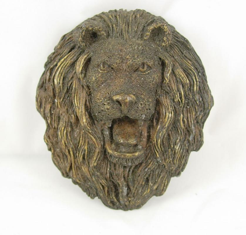 Vintage HUGE IMPRESSIVE Gothic Lion Buckle SIGNED victorian fierce lion