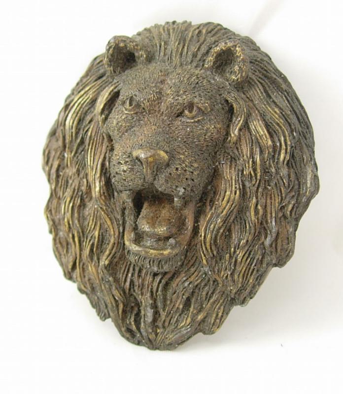 Vintage HUGE IMPRESSIVE Gothic Lion Buckle SIGNED victorian fierce lion