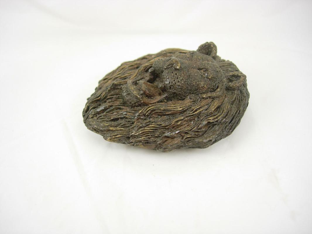 Vintage HUGE IMPRESSIVE Gothic Lion Buckle SIGNED victorian fierce lion