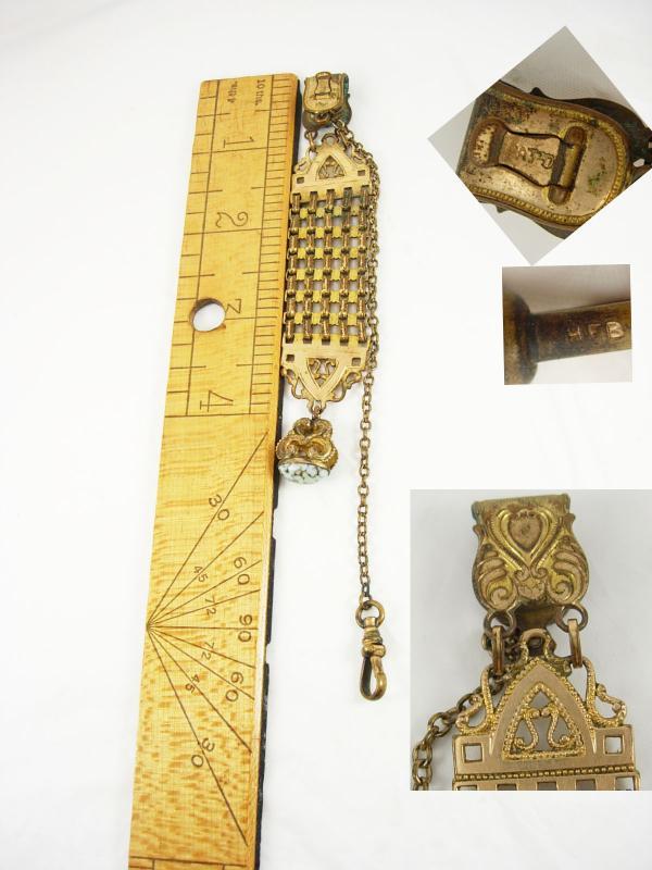 ANtique watch fob turquoise fob fancy watch chain victorian fob