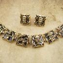 Vintage Chinese Bracelet & earrings DRAGON Figural Goddess God demi parure