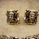 Vintage Chinese Bracelet & earrings DRAGON Figural Goddess God demi parure