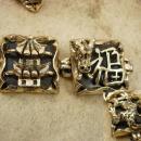 Vintage Chinese Bracelet & earrings DRAGON Figural Goddess God demi parure