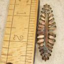 ANtique Victorian Brooch HAnd set black MOURNING petit feather design