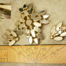 Statement demi Parure Vintage BRooch earrings NY Designer WATERMELON RHINESTONE long navettes