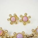 vintage 1930-40's Demi Parure Bracelet dragons breath opal rhinestone