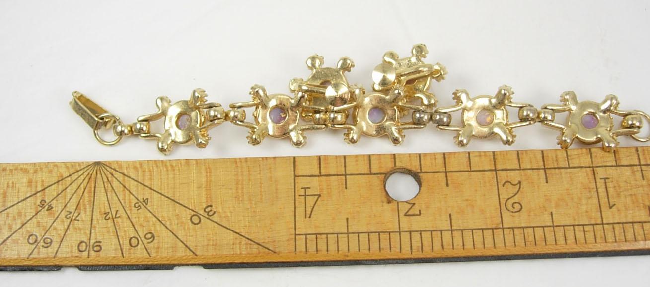 vintage 1930-40's Demi Parure Bracelet dragons breath opal rhinestone