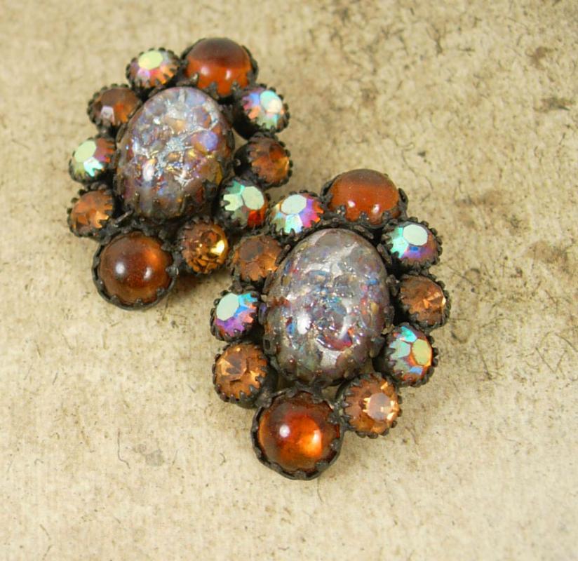 EARLY WEISS dragons breath Rhinestone earrings