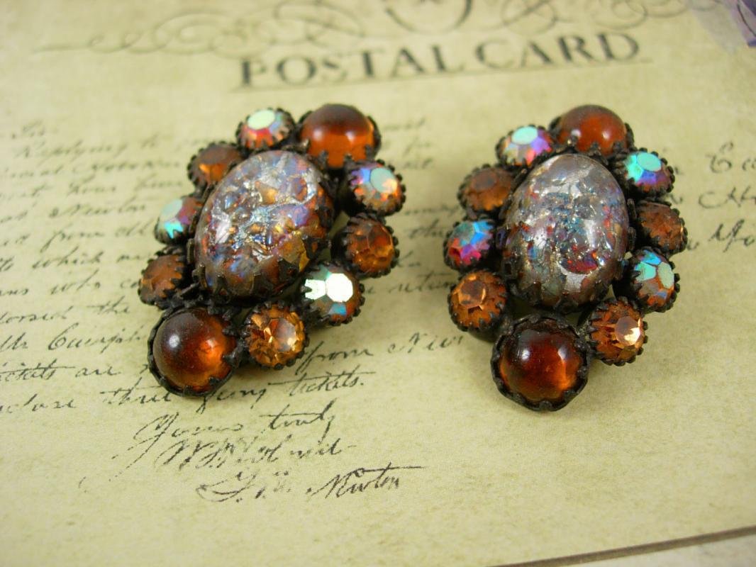 EARLY WEISS dragons breath Rhinestone earrings