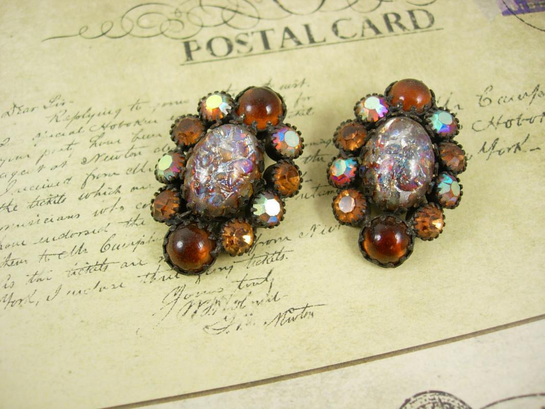 EARLY WEISS dragons breath Rhinestone earrings