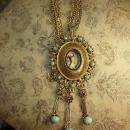 Marie Antoinette necklace portrait pendant fringe turquoise drops huge dramatic French Queen