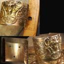 Vintage Lion Bracelet Cuff Victorian Gothic relief ferocious creature