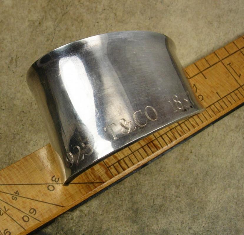 Vintage Tiffany Cuff bracelet Wide sterling T&CO 1837