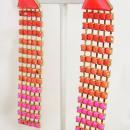 Vintage PINK earrings HOT pink rhinestone bohemian chandelier fluorescent shoulder duster bohemian drops pierced