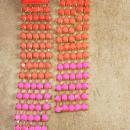 Vintage PINK earrings HOT pink rhinestone bohemian chandelier fluorescent shoulder duster bohemian drops pierced
