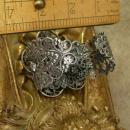 WIDE Rhinestone Gypsy Cuff BRacelet Givre purple olivine teardrops of a goddess