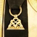 Antique Victorian Watch fob chain gold filled mourning ribbon