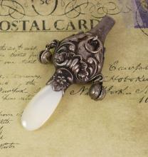 ANtique Sterling Baby Rattle 1901 whistle chatelaine teether English hallmarks