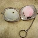 VIntage DEco enamel Finger ring Wrist compact