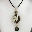 Victorian Sacred Dove Rosary Necklace Saint esprit HolyBlessed Mother medal