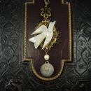 Victorian Sacred Dove Rosary Necklace Saint esprit HolyBlessed Mother medal