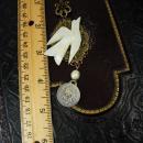 Victorian Sacred Dove Rosary Necklace Saint esprit HolyBlessed Mother medal