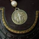 Victorian Sacred Dove Rosary Necklace Saint esprit HolyBlessed Mother medal