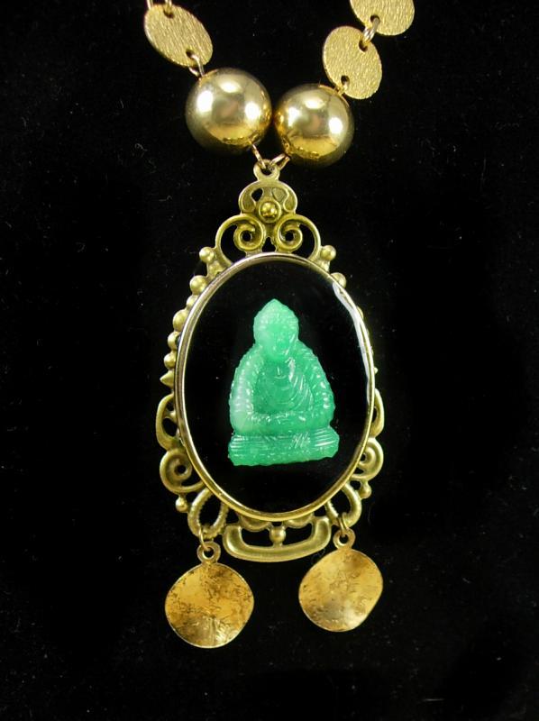 Vintage Buddha Necklace ornate chain