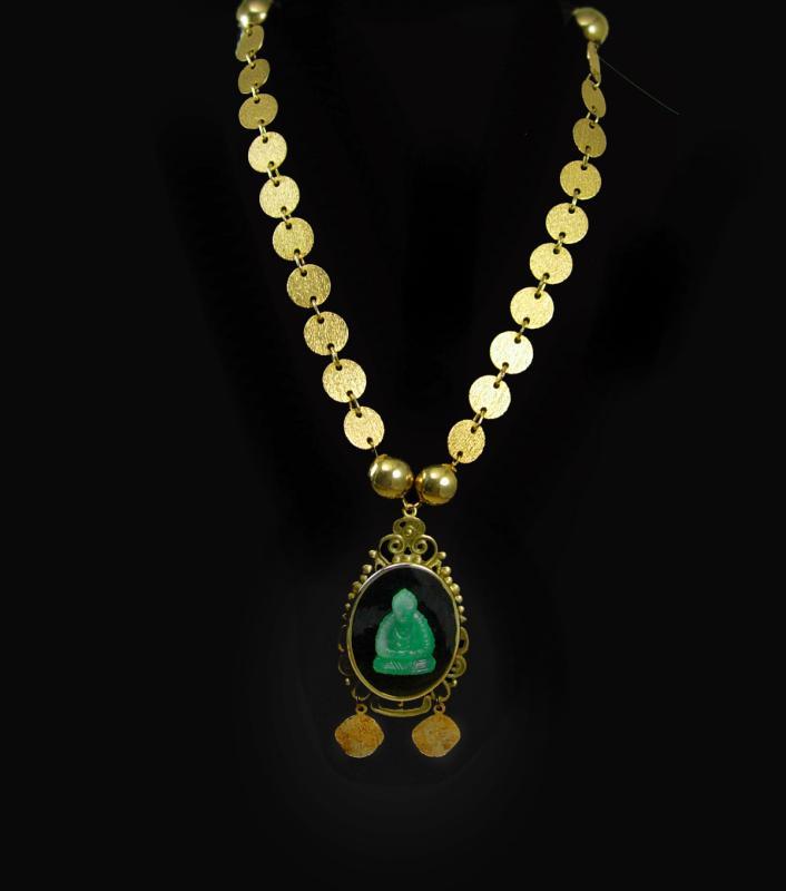 Vintage Buddha Necklace ornate chain