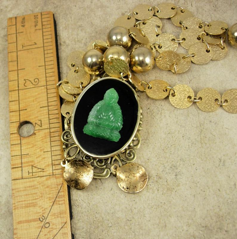 Vintage Buddha Necklace ornate chain