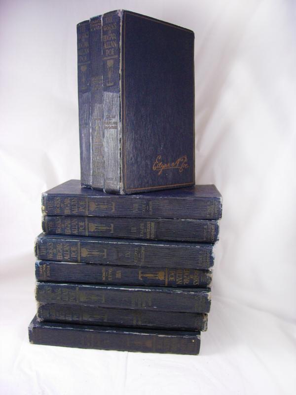 Antique books Poe 1904 The Works of Edgar Allan Poe 10 miniature volumes all original gilded pages